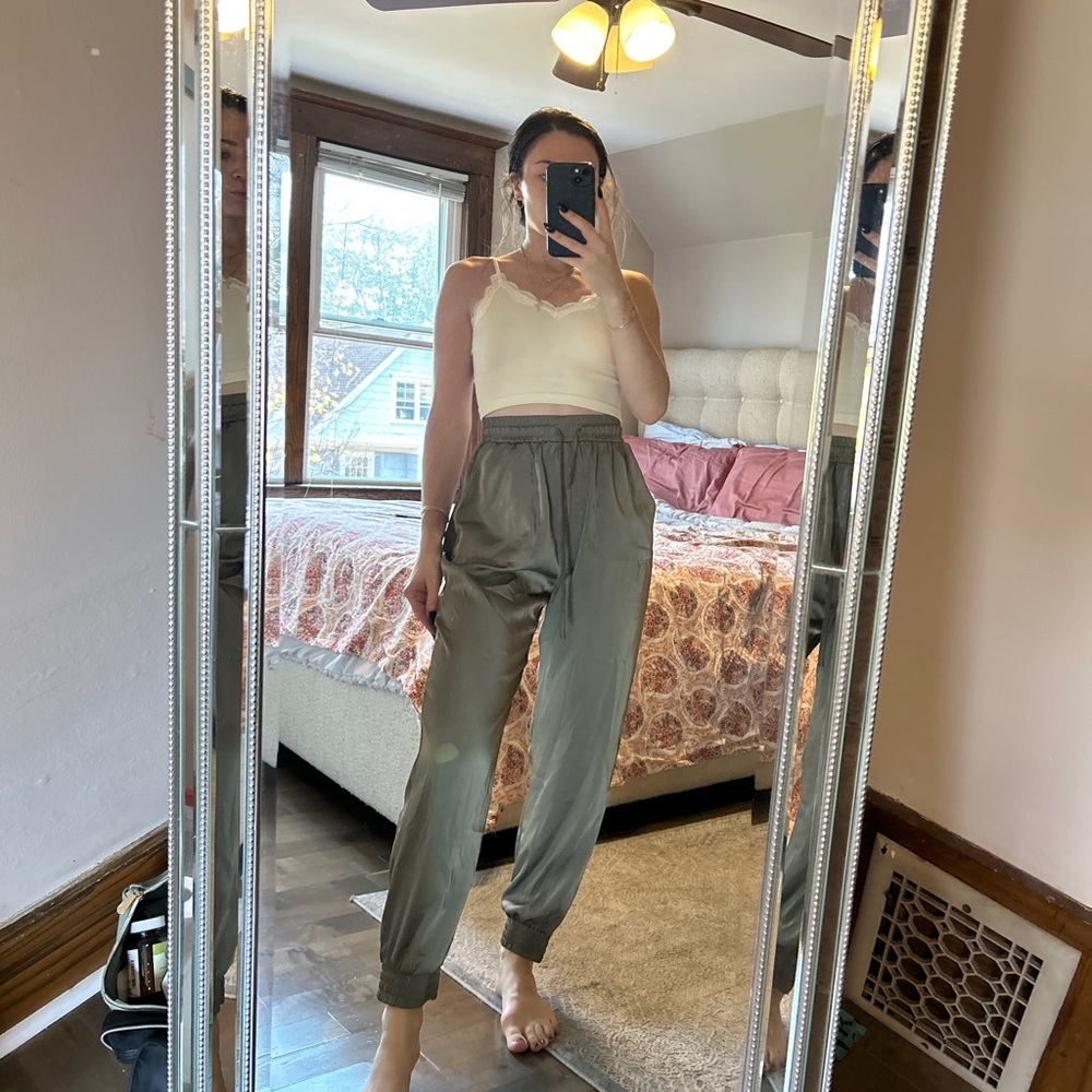 Green dressy pants